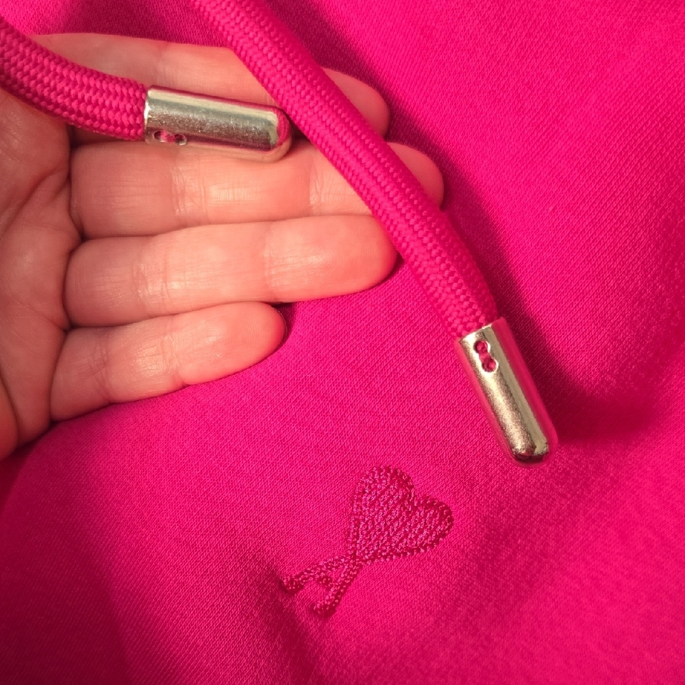 Ami Alexandre Mattiussi Vibrant Pink Hoodie. Size M - Picture 9 of 12